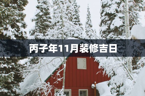 丙子年11月装修吉日