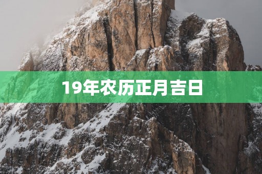 19年农历正月吉日