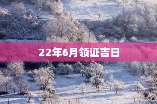 22年6月领证吉日