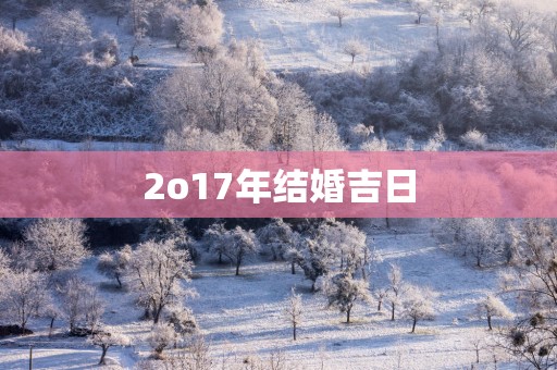 2o17年结婚吉日