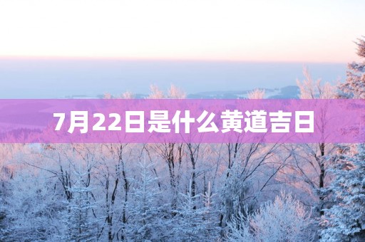 7月22日是什么黄道吉日