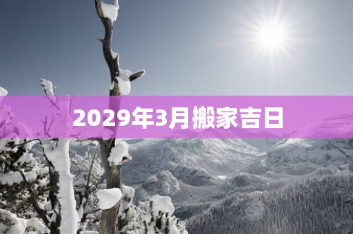 2029年3月搬家吉日