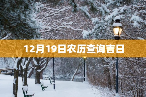 12月19日农历查询吉日
