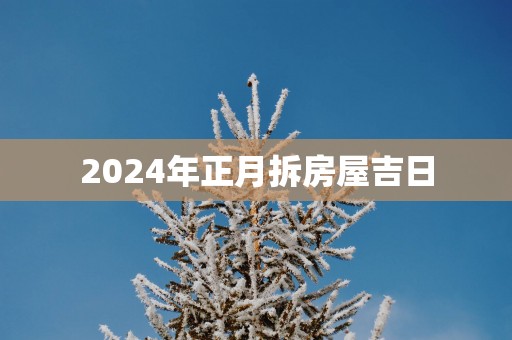 2025年正月拆房屋吉日