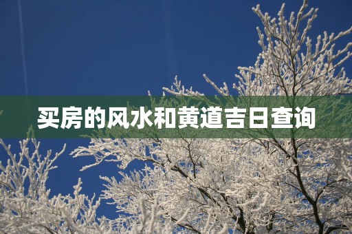 买房的风水和黄道吉日查询