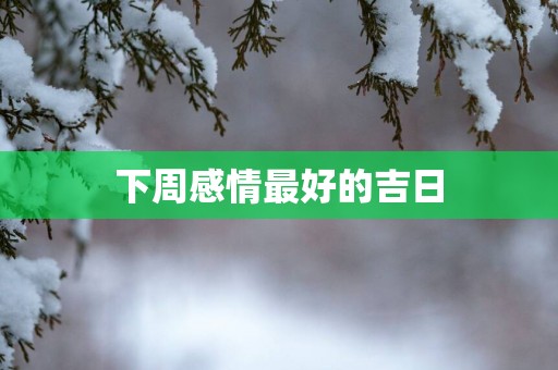 下周感情最好的吉日