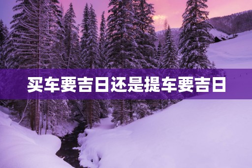 买车要吉日还是提车要吉日