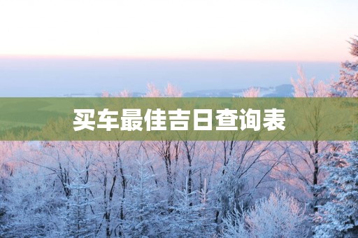 买车最佳吉日查询表