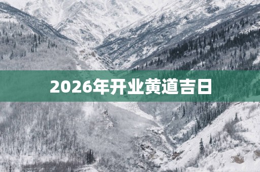 2026年开业黄道吉日