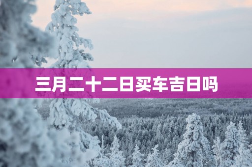 三月二十二日买车吉日吗
