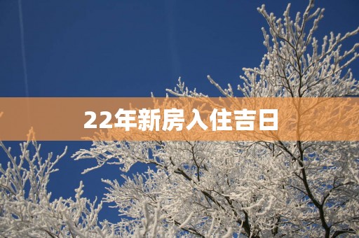 22年新房入住吉日