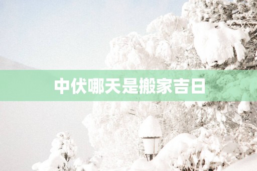 中伏哪天是搬家吉日