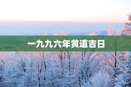 一九九六年黄道吉日
