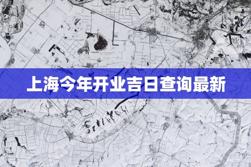上海今年开业吉日查询最新