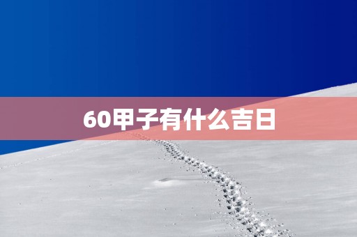 60甲子有什么吉日