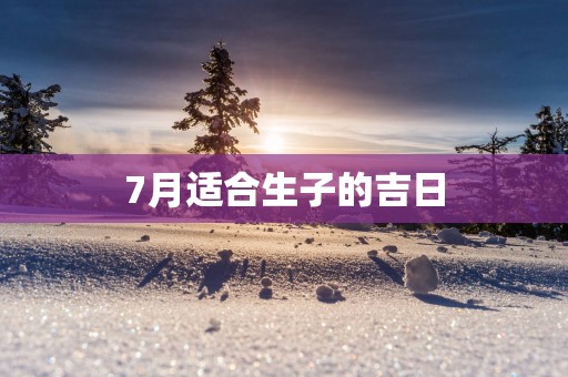 7月适合生子的吉日
