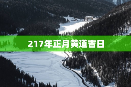 217年正月黄道吉日