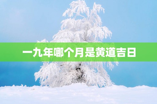 一九年哪个月是黄道吉日