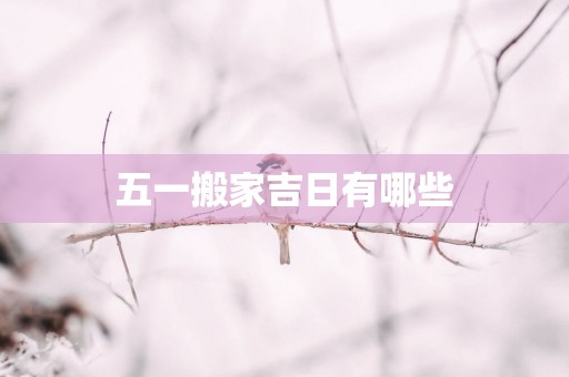 五一搬家吉日有哪些