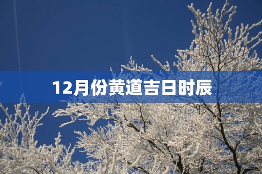 12月份黄道吉日时辰