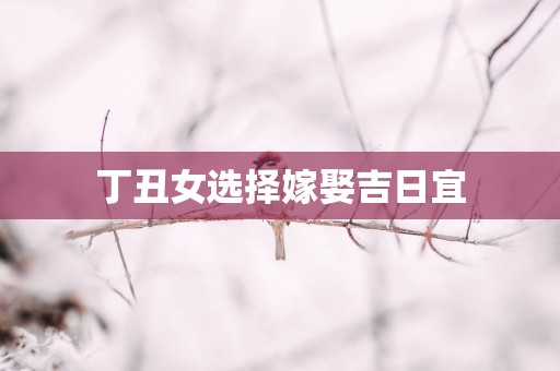丁丑女选择嫁娶吉日宜