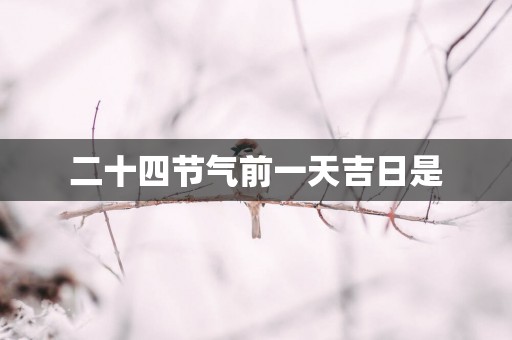 二十四节气前一天吉日是