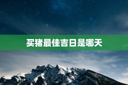 买猪最佳吉日是哪天