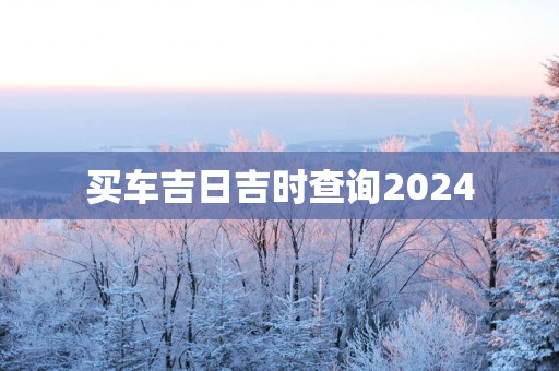 买车吉日吉时查询2025