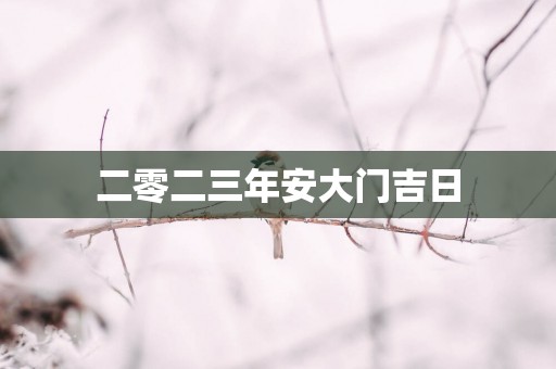 二零二三年安大门吉日