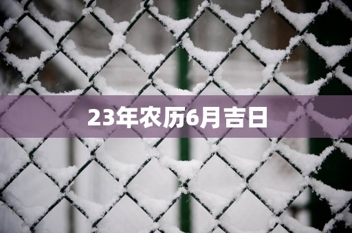 23年农历6月吉日