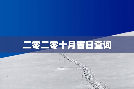 二零二零十月吉日查询