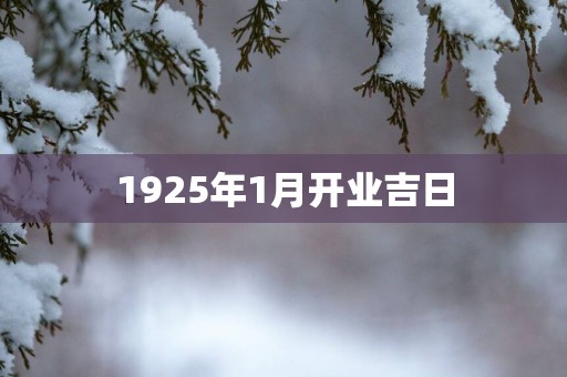 1925年1月开业吉日