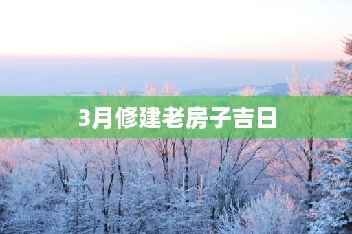 3月修建老房子吉日