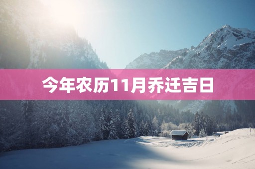 今年农历11月乔迁吉日