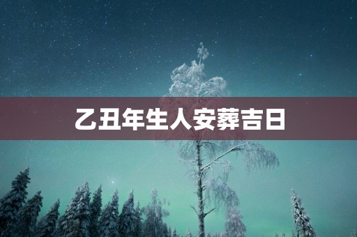 乙丑年生人安葬吉日