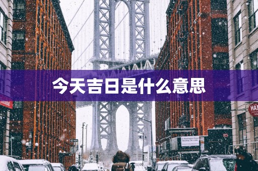 今天吉日是什么意思