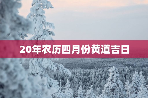 20年农历四月份黄道吉日