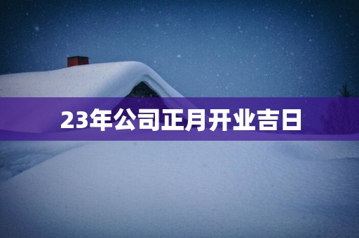 23年公司正月开业吉日