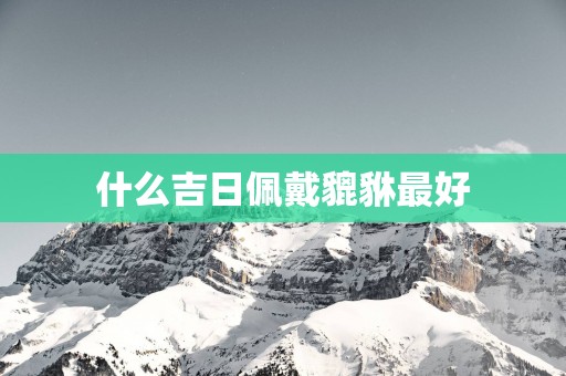 什么吉日佩戴貔貅最好