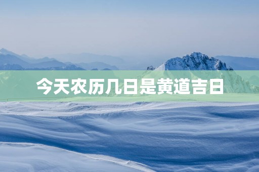 今天农历几日是黄道吉日