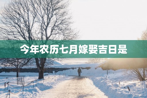 今年农历七月嫁娶吉日是