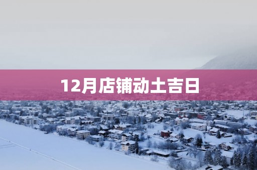 12月店铺动土吉日