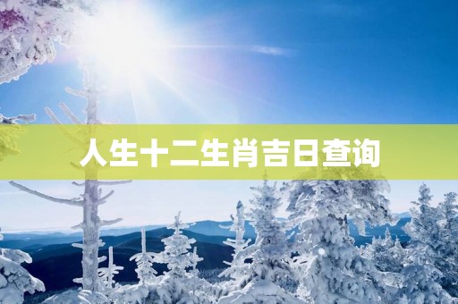 人生十二生肖吉日查询
