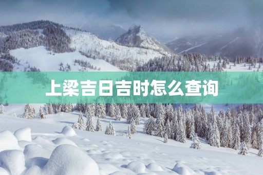 上梁吉日吉时怎么查询