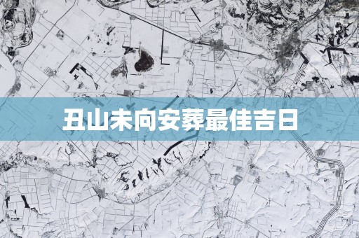 丑山未向安葬最佳吉日