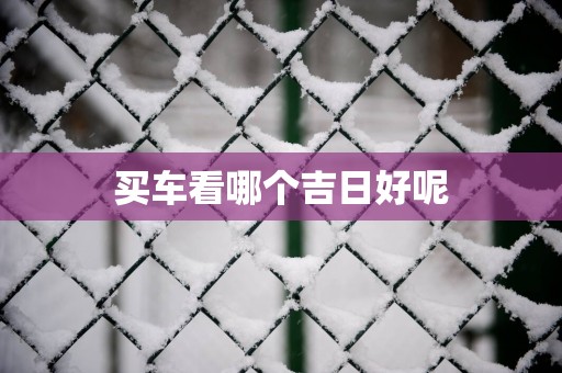 买车看哪个吉日好呢