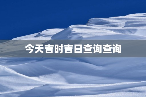 今天吉时吉日查询查询