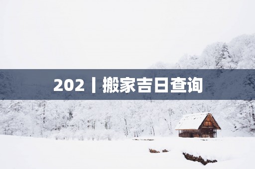 202丨搬家吉日查询