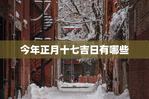 今年正月十七吉日有哪些