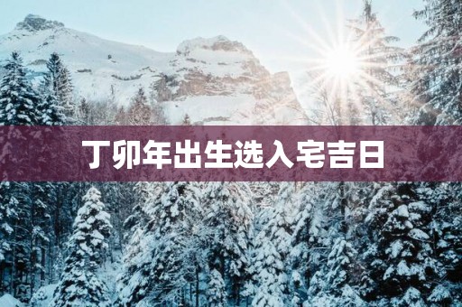 丁卯年出生选入宅吉日